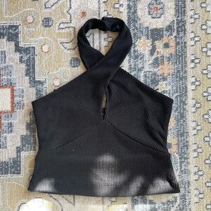 Banana Republic Black double lined Ribbed halter Top